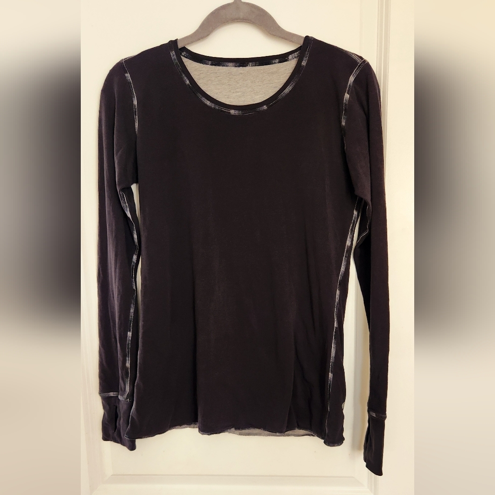 Lululemon Black and Grey Cabin Long Sleeve‎ Women's Top - Picture 3 of 9